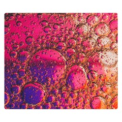 Colorful Bubbles Abstract Art One Side Premium Plush Fleece Blanket (small) by Jancukart