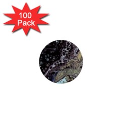 Black Marble Abstract Pattern Texture 1  Mini Buttons (100 Pack)  by Jancukart