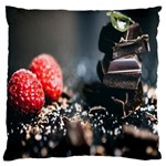 Chocolate dark Large Premium Plush Fleece Cushion Case (Two Sides) Back