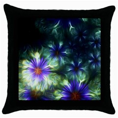 Fractalflowers Throw Pillow Case (black) by Sparkle