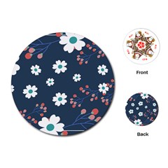 Floral Digital Background Playing Cards Single Design (round) by Ravend