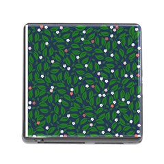 Leaves Flowers Green Background Nature Memory Card Reader (square 5 Slot) by Ravend