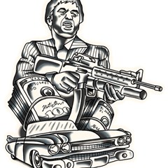 Scarface Movie Traditional Tattoo Play Mat (square) by tradlinestyle