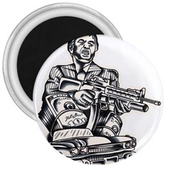 Scarface Movie Traditional Tattoo 3  Magnets by tradlinestyle