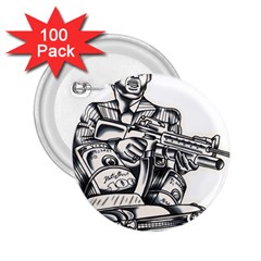 Scarface Movie Traditional Tattoo 2 25  Buttons (100 Pack)  by tradlinestyle