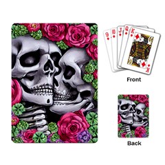 Black Skulls Red Roses Playing Cards Single Design (rectangle) by GardenOfOphir