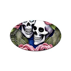 Skulls And Flowers Sticker Oval (100 Pack) by GardenOfOphir
