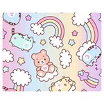 Pusheen Carebears Bears Cat Colorful Cute Pastel Pattern One Side Premium Plush Fleece Blanket (Medium) 60 x50  Blanket Front