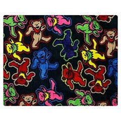 Bears Colors Dead Head Deadhead Grateful Dead One Side Premium Plush Fleece Blanket (medium) by Sapixe