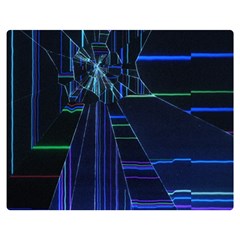 Screen Glitch Broken  Crack  Fracture  Glass Pattern One Side Premium Plush Fleece Blanket (medium) by Sapixe