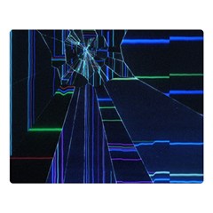 Screen Glitch Broken  Crack  Fracture  Glass Pattern One Side Premium Plush Fleece Blanket (large) by Sapixe