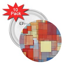 Art Abstract Rectangle Square 2 25  Buttons (10 Pack)  by Ravend