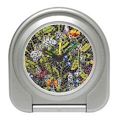Mosaic Background Pattern Texture Travel Alarm Clock by Ravend