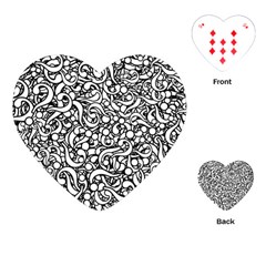 Question Mark Typographic Motif Random Pattern Playing Cards Single Design (heart) by dflcprintsclothing