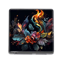 Flowers Flame Abstract Floral Memory Card Reader (square 5 Slot) by Ravend