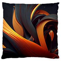 Swirls Abstract Watercolor Colorful Standard Premium Plush Fleece Cushion Case (one Side) by Ravend