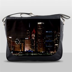Chicago City Architecture Downtown Messenger Bag by Ravend