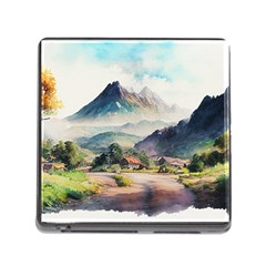 Countryside Trees Grass Mountain Memory Card Reader (square 5 Slot) by Ravend