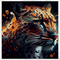 Leopard Feline Artwork Art Fantasy Canvas 16  X 16  by Ravend