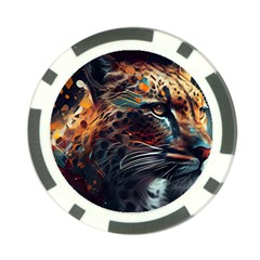 Leopard Feline Artwork Art Fantasy Poker Chip Card Guard (10 Pack) by Ravend