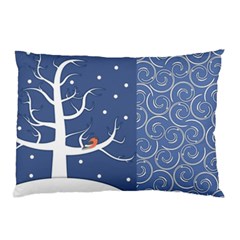 Bird Winter Bullfinch Patterns Art Pillow Case (two Sides) by Uceng