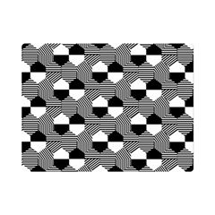 Geometric Pattern Line Form Texture Structure One Side Premium Plush Fleece Blanket (mini) by Ravend