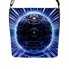 Ai Generated Digital Technology Computer Internet Flap Closure Messenger Bag (l) by Ravend