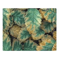 Colored Close Up Plants Leaves Pattern One Side Premium Plush Fleece Blanket (large) by dflcprintsclothing
