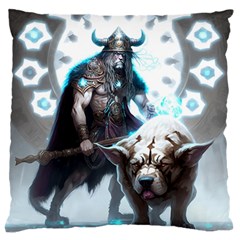 Ai Generated Viking God Fantasy Dog Norse Man Standard Premium Plush Fleece Cushion Case (two Sides) by danenraven