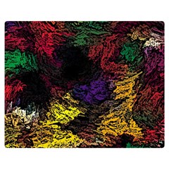 Abstract Painting Colorful One Side Premium Plush Fleece Blanket (medium) by Ravend