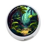 Rainforest Jungle Cartoon Animation Background 4-Port USB Hub (Two Sides) Back