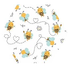 Bee Art Pattern Design Wallpaper Background Print Wooden Puzzle Hexagon by Ravend