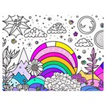 Rainbow Fun Cute Minimal Doodle Drawing Art One Side Premium Plush Fleece Blanket (Extra Small) 40 x30  Blanket Front