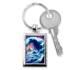 Storm Tsunami Waves Ocean Sea Nautical Nature Key Chain (rectangle) by Ravend