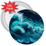 Thunderstorm Tsunami Tidal Wave Ocean Waves Sea 3  Buttons (100 pack)  Front