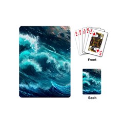 Thunderstorm Tsunami Tidal Wave Ocean Waves Sea Playing Cards Single Design (mini) by Ravend