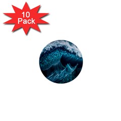 Tsunami Waves Ocean Sea Water Rough Seas 6 1  Mini Buttons (10 Pack)  by Ravend