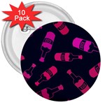 Wine Wine Bottles Background Graphic 3  Buttons (10 pack)  Front