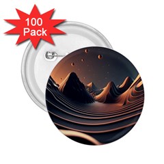 Ai Generated Swirl Space Design Fractal Light Art 2 25  Buttons (100 Pack)  by Ravend