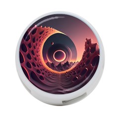 Ai Generated Swirl Space Design Fractal Light 3d Art 4-port Usb Hub (one Side) by Ravend