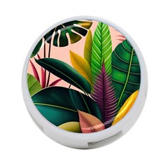 Ai Generated Tropical Leaves Foliage Wallpaper 4-port Usb Hub (one Side) by Ravend