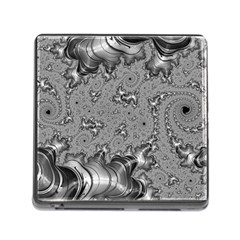 Fractal Background Pattern Texture Abstract Design Silver Memory Card Reader (square 5 Slot) by Ravend