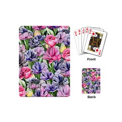 Majestic Watercolor Flowers Playing Cards Single Design (mini) by GardenOfOphir