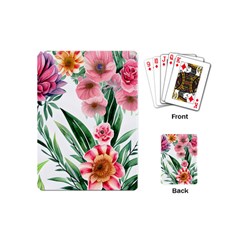 Chic Watercolor Flowers Playing Cards Single Design (mini) by GardenOfOphir