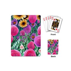 Charming Watercolor Flowers Playing Cards Single Design (mini) by GardenOfOphir