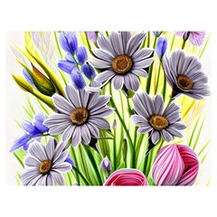 Expressive Watercolor Flowers Botanical Foliage Premium Plush Fleece Blanket (extra Small) by GardenOfOphir