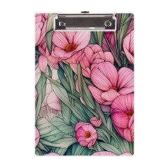 Nature-inspired Flowers A5 Acrylic Clipboard by GardenOfOphir