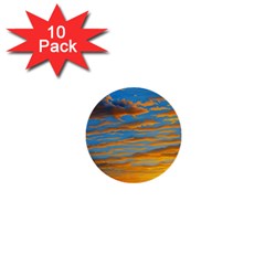 Orange Sunset On The Beach 1  Mini Buttons (10 Pack)  by GardenOfOphir
