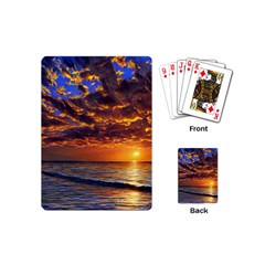 Orange Sunburst Playing Cards Single Design (mini) by GardenOfOphir