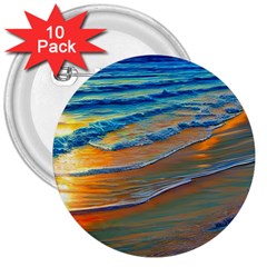 Modern Sunset Over The Ocean 3  Buttons (10 Pack)  by GardenOfOphir